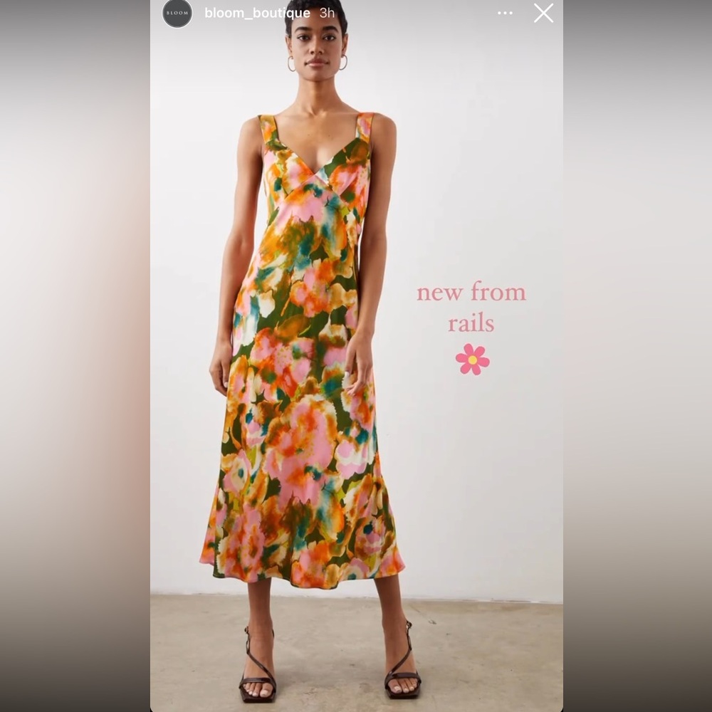 Rails floral midi dress
